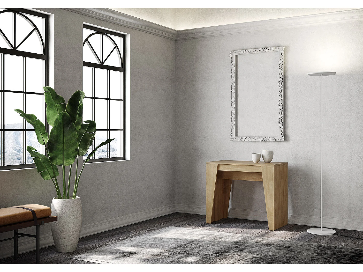 Konsola rozkładana 90x48/204 cm Anvar Small dąb naturalny 3063219 - obrazek 1