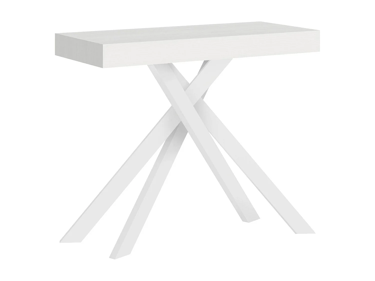 Konsola rozkładana 90x40/196 cm Krack Small frassino biała białe nogi 3220590 - obrazek 1
