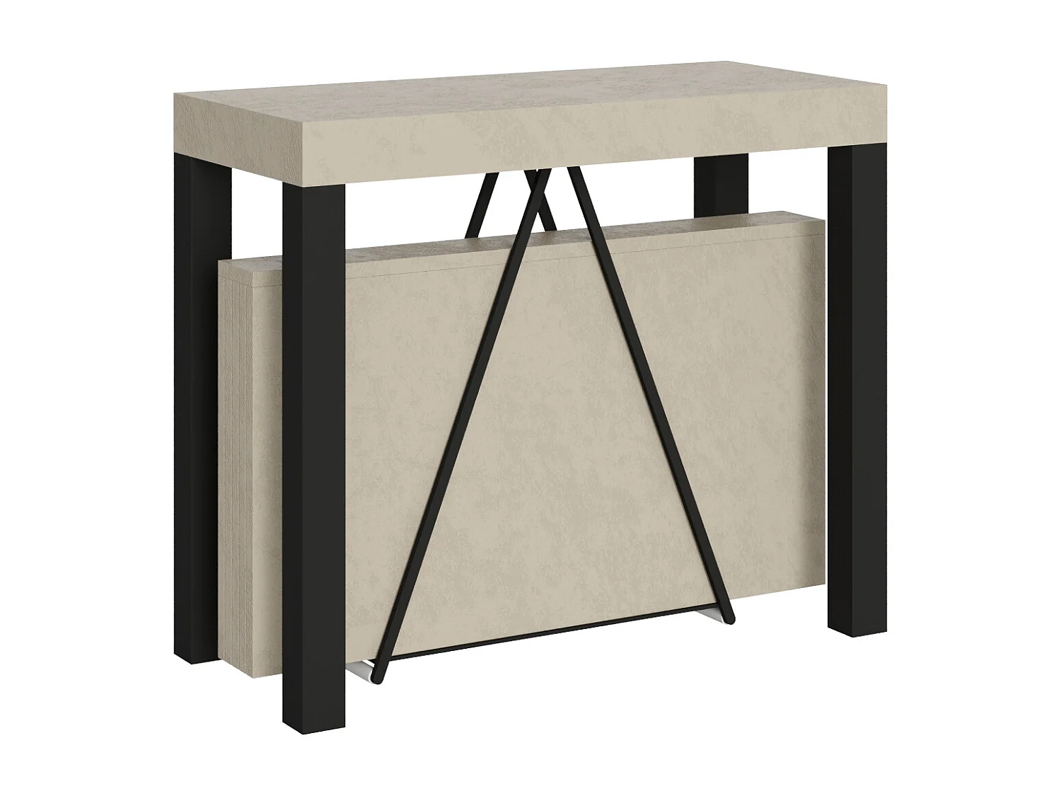 Konsola rozkładana 90x40/196 cm Tiris Small kaszmir rama w kolorze antracytu 3633868 - obrazek 1
