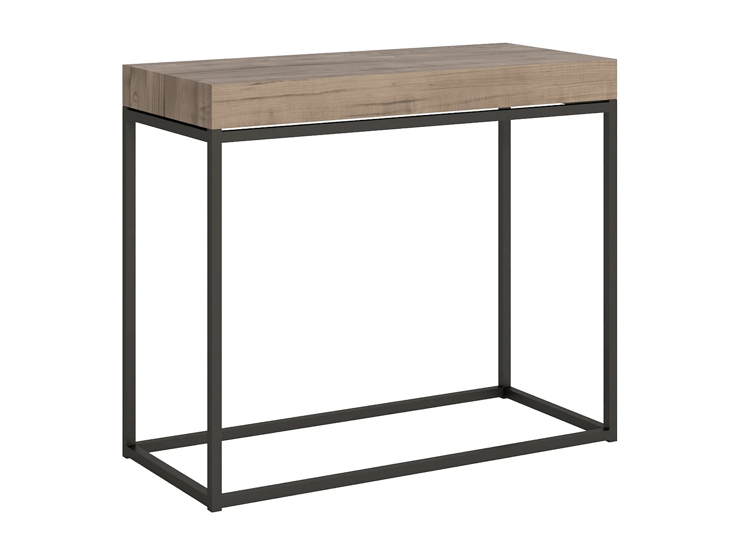 Konsola rozkładana 90x40/196 cm Nordica Mały Dąb Premium Natural Struktura Antracyt 768247 - obrazek 1