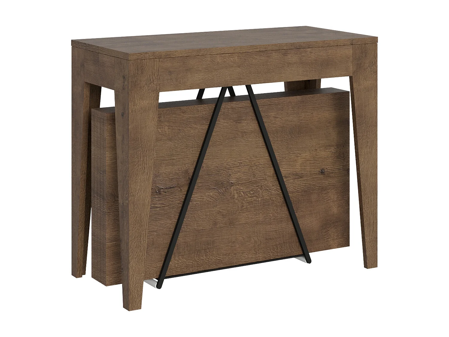 Konsola rozkładana 90x42/302 cm Zima orzech 3633872 - obrazek 1
