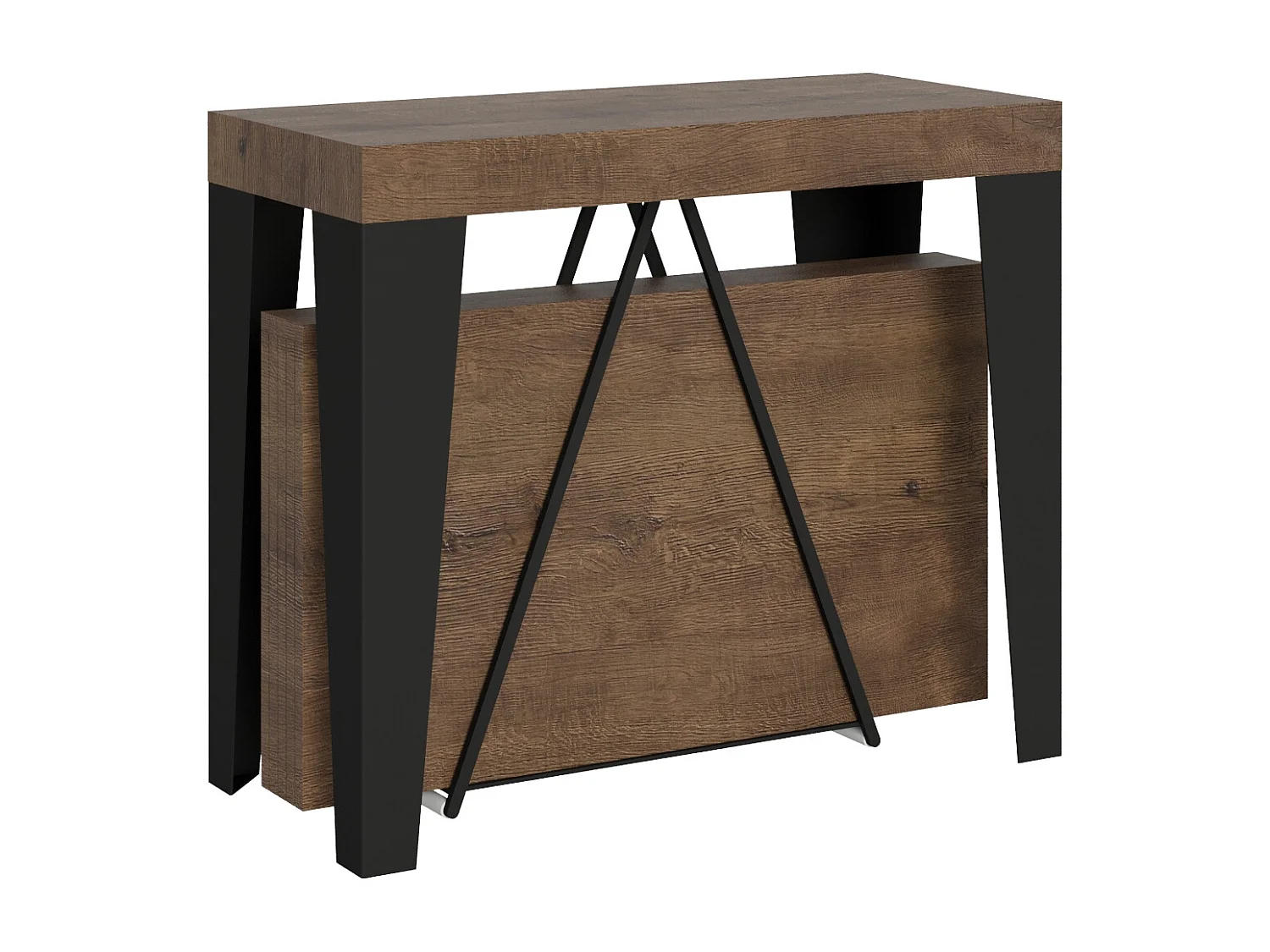 Konsola rozkładana 90x40/196 cm Algo Small orzech rama w kolorze antracytu 3633881 - obrazek 1