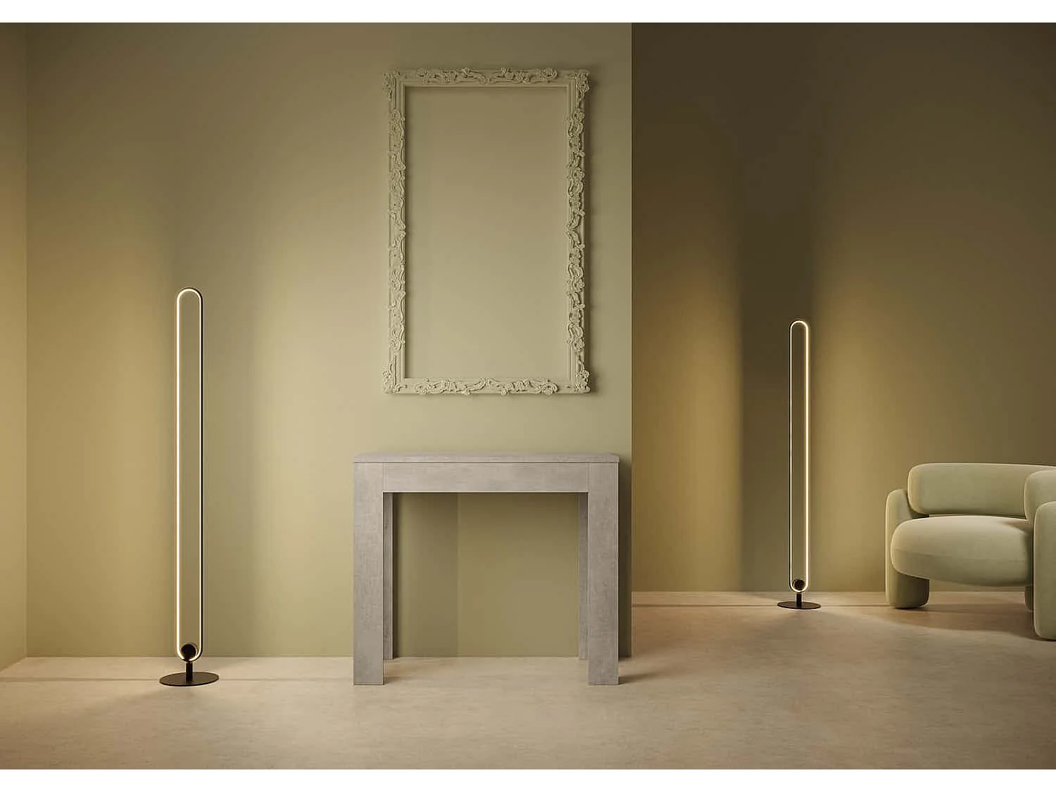 Konsola rozkładana 90x42/302 cm Bora cementu 3063231 - obrazek 1