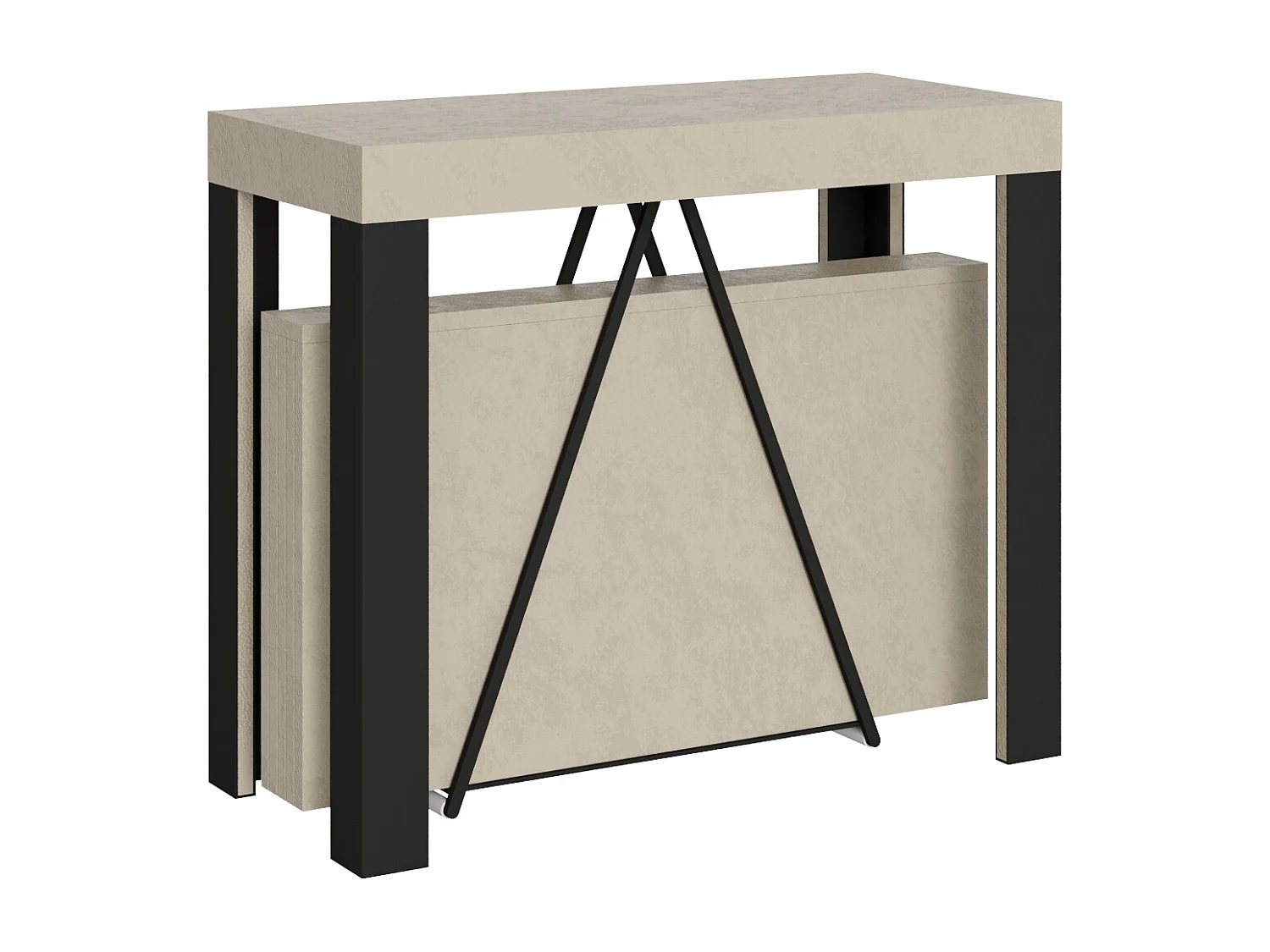 Konsola rozkładana 90x40/300 cm Tarax kaszmir rama w kolorze antracytu 3633904 - obrazek 1