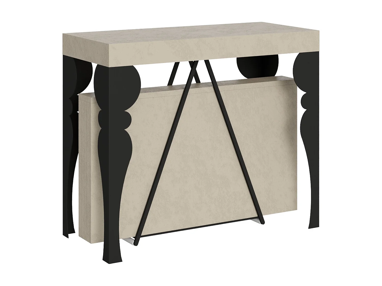 Konsola rozkładana 90x40/196 cm Riza Small kaszmir rama w kolorze antracytu 3633905 - obrazek 1