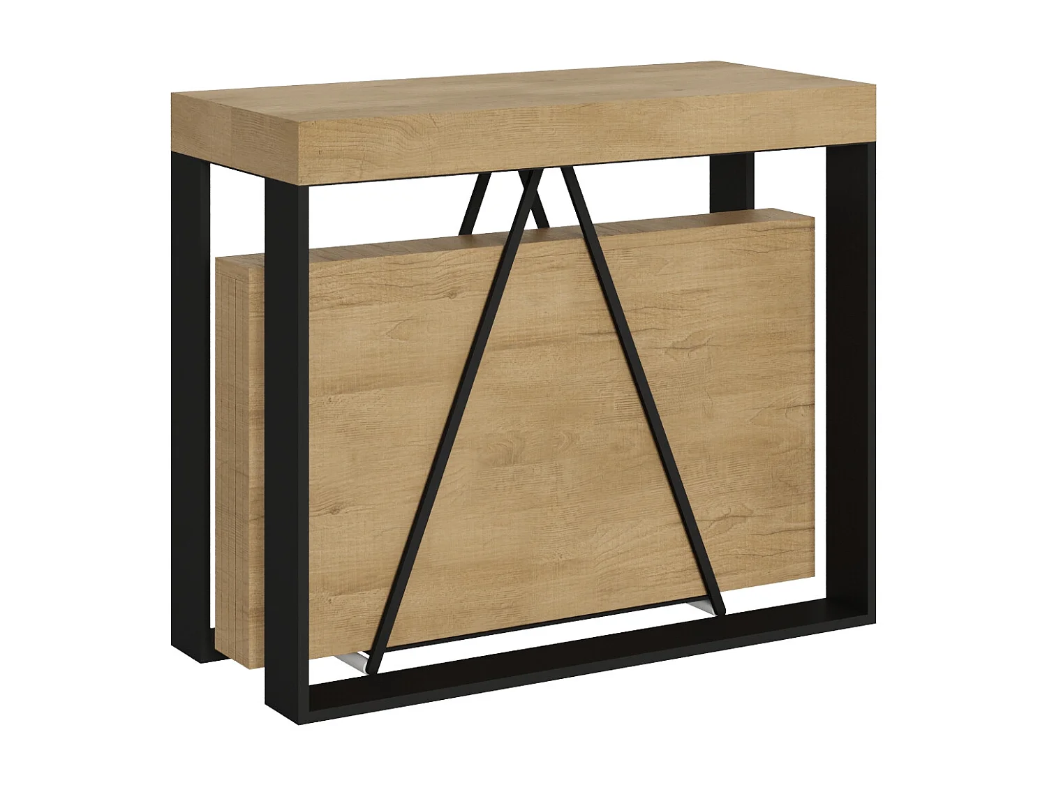 Konsola rozkładana 90x40/196 cm Sketa Small dąb naturalny rama w kolorze antracytu 3633922 - obrazek 1