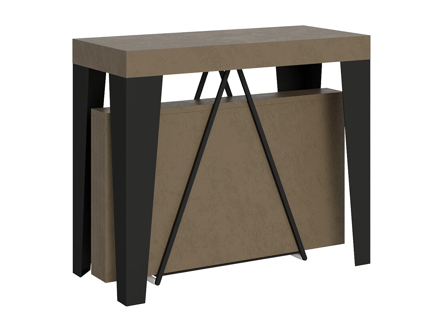 Konsola rozkładana 90x40/196 cm Algo Small szaro-beżowy rama w kolorze antracytu 3633928 - obrazek 1