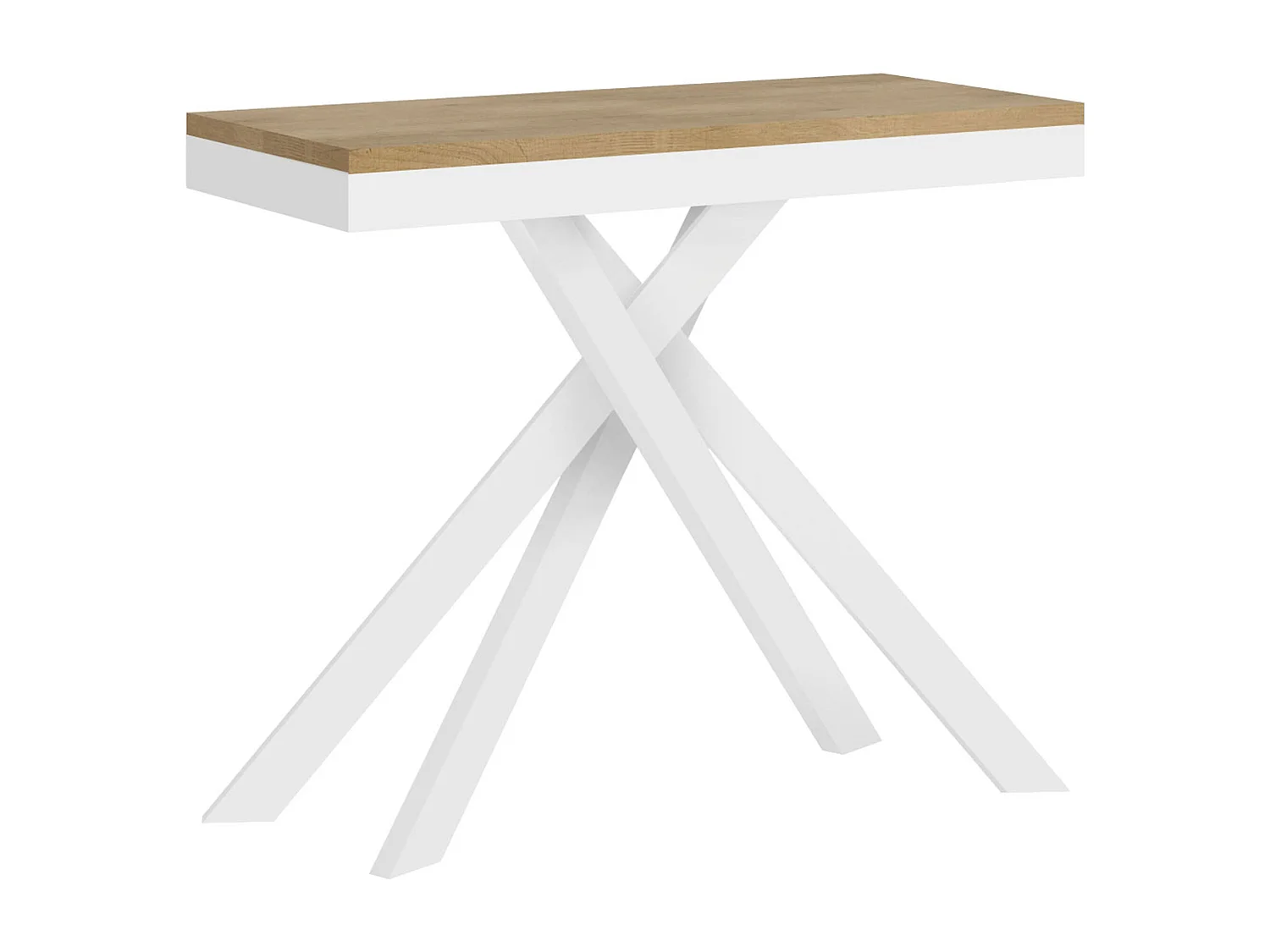 Konsola rozkładana 90x40/300 cm Krack Evolution dąb naturalny biała rama 3220608 - obrazek 1
