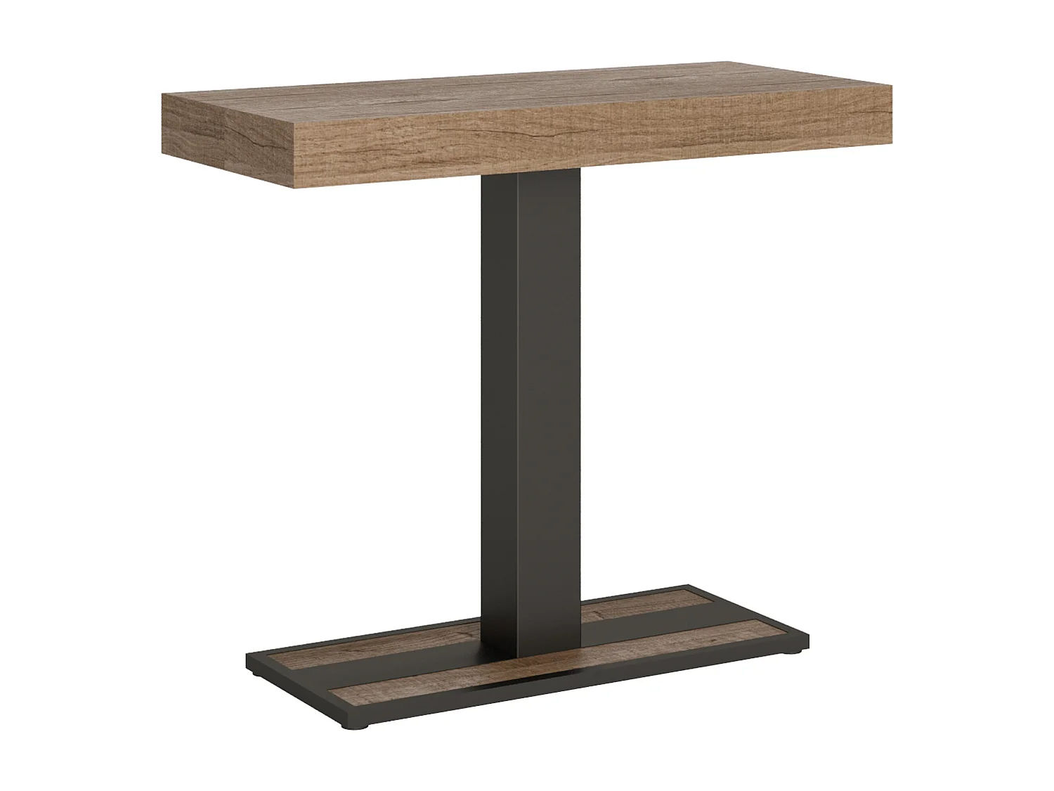 Konsola rozkładana 90x40/196 cm Capital Small Dąb Premium Nature Struktura Antracyt 769333 - obrazek 1