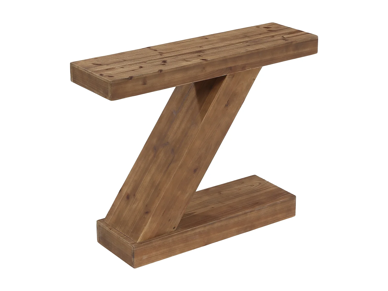 Konsola z litego drewna 105 cm, rustykalny stolik do przedpokoju, mały stolik w kształcie litery Z, wyjątkowy stolik kawowy w kształcie litery Z do przedpokoju 4987324 - obrazek 1