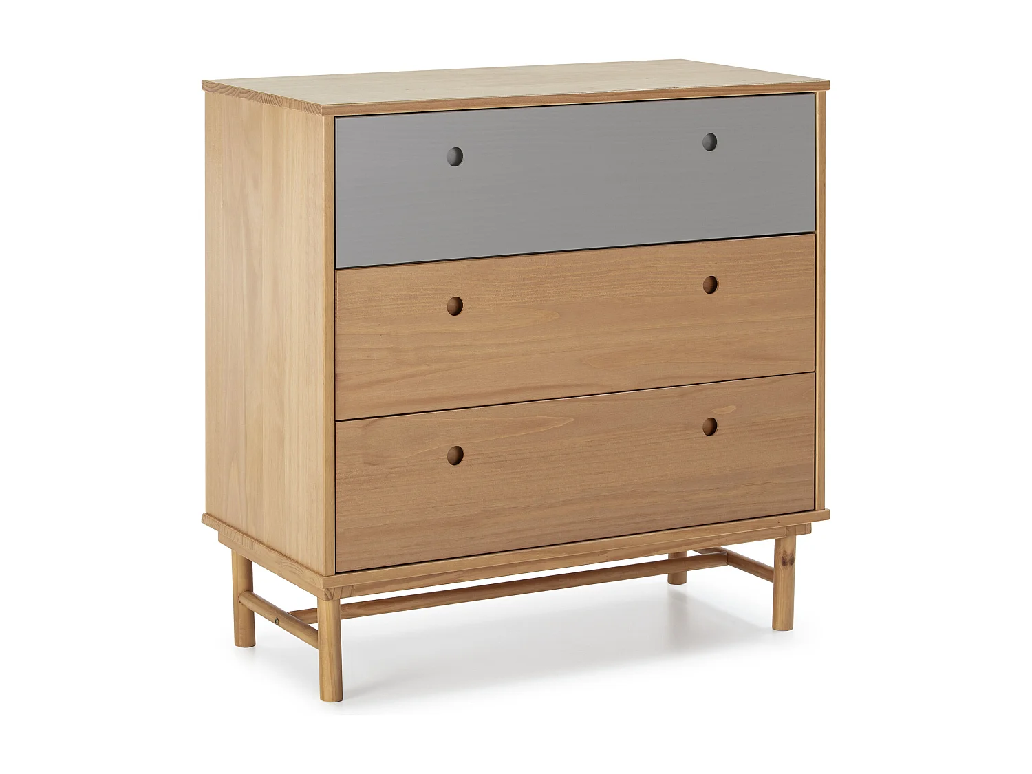 Komoda nocna Colummn Magnus 3 szuflady, drewno lite, szerokość 80 cm. 148503 - obrazek 1