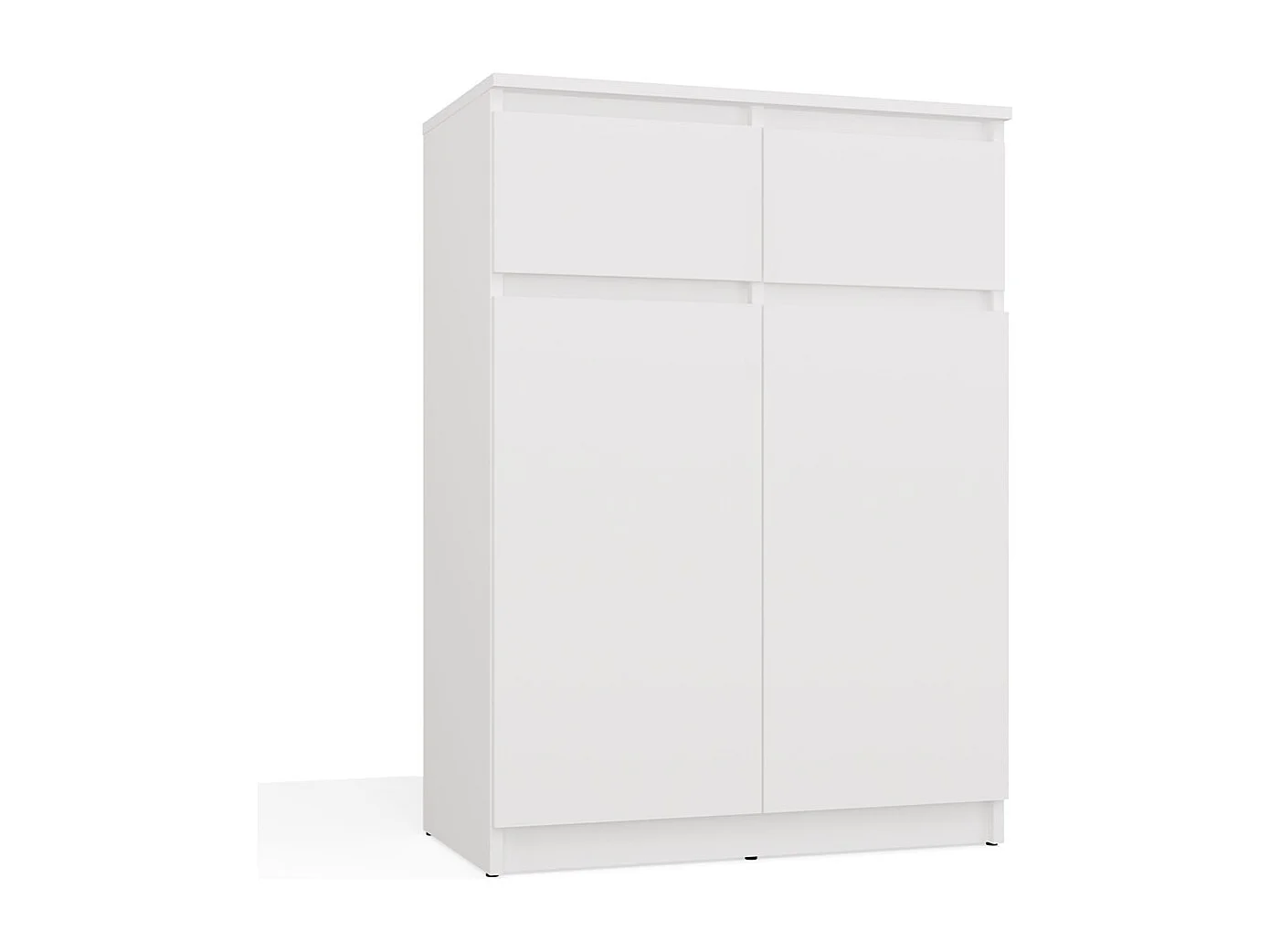 Komoda Malwa 2DD2S | Biała | 39,5x70x97 cm |Szafka 2 Drzwi 2 Szuflady 4771889 - obrazek 1