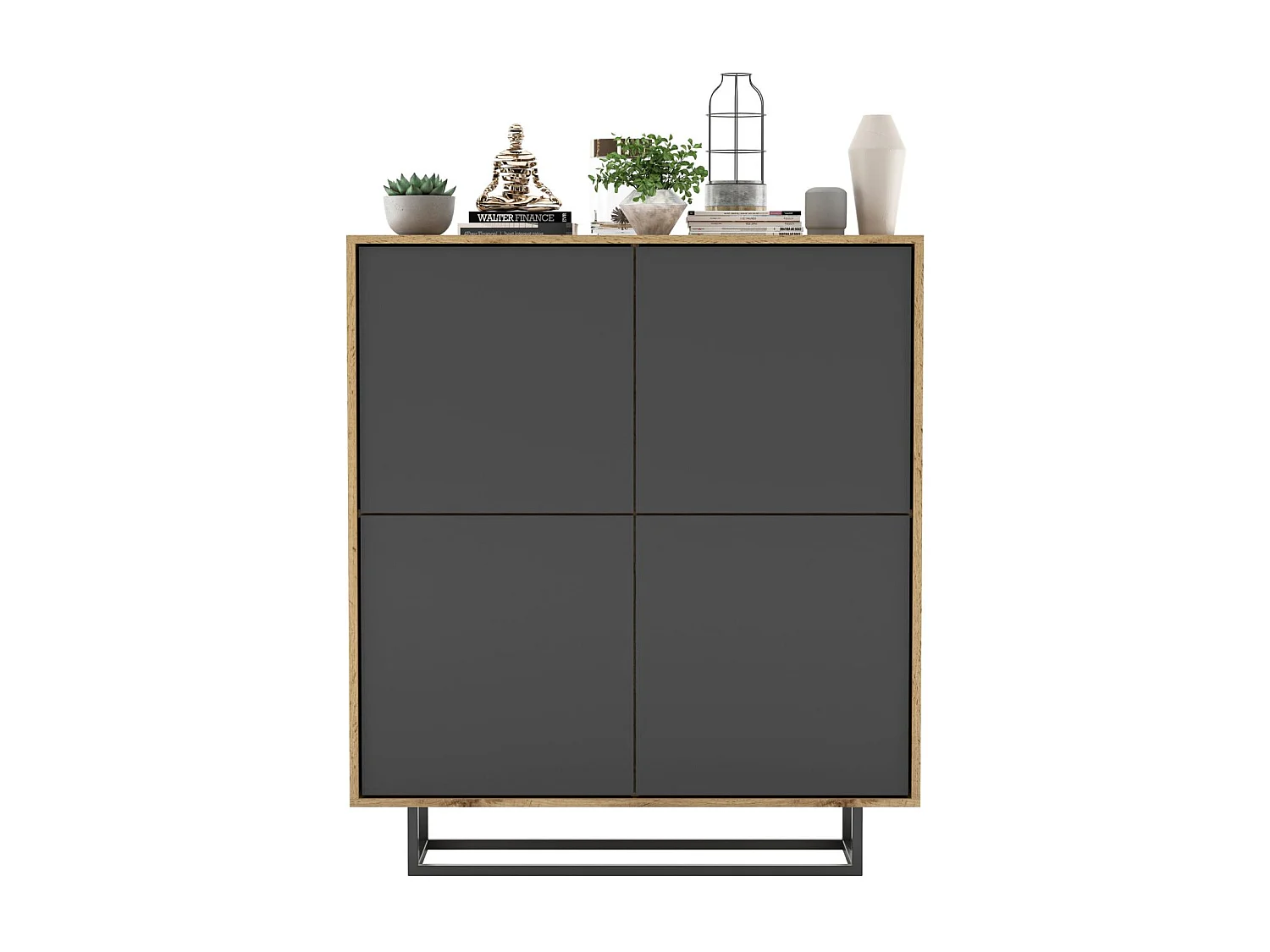 Komoda NILA 4D 113 dąb wotan/grafit mat 3769134 - obrazek 1