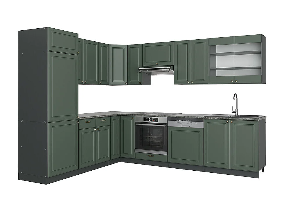 Kogoszczona kuchnia green gold country/antracyt 287x60x81.6 fame-line 4781608