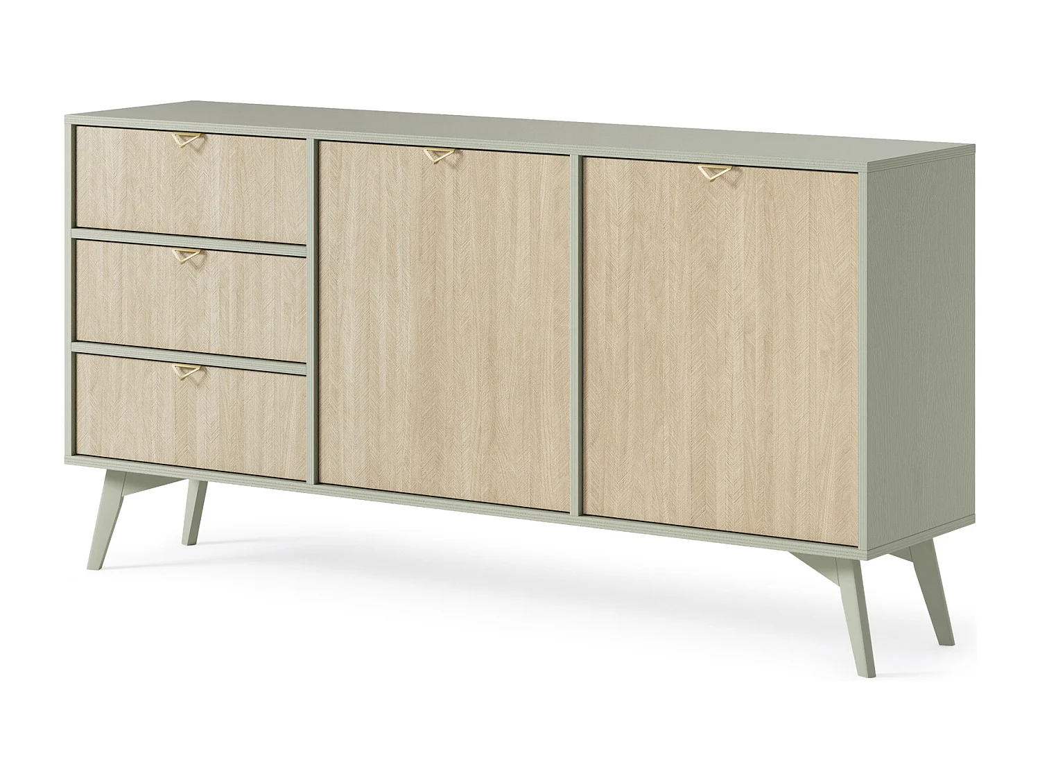 Komoda 150 cm Wood – Komoda z 3 szufladami – styl nowoczesny, boho, Eukaliptus 4996382