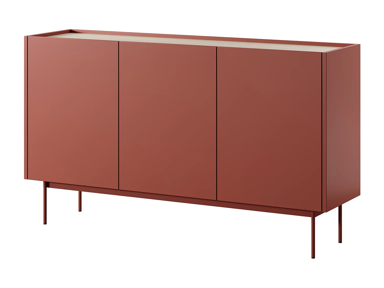 Komoda 3 drzwi Laris na nóżkach – komoda 145 cm, nowoczesna, czerwony 4996398