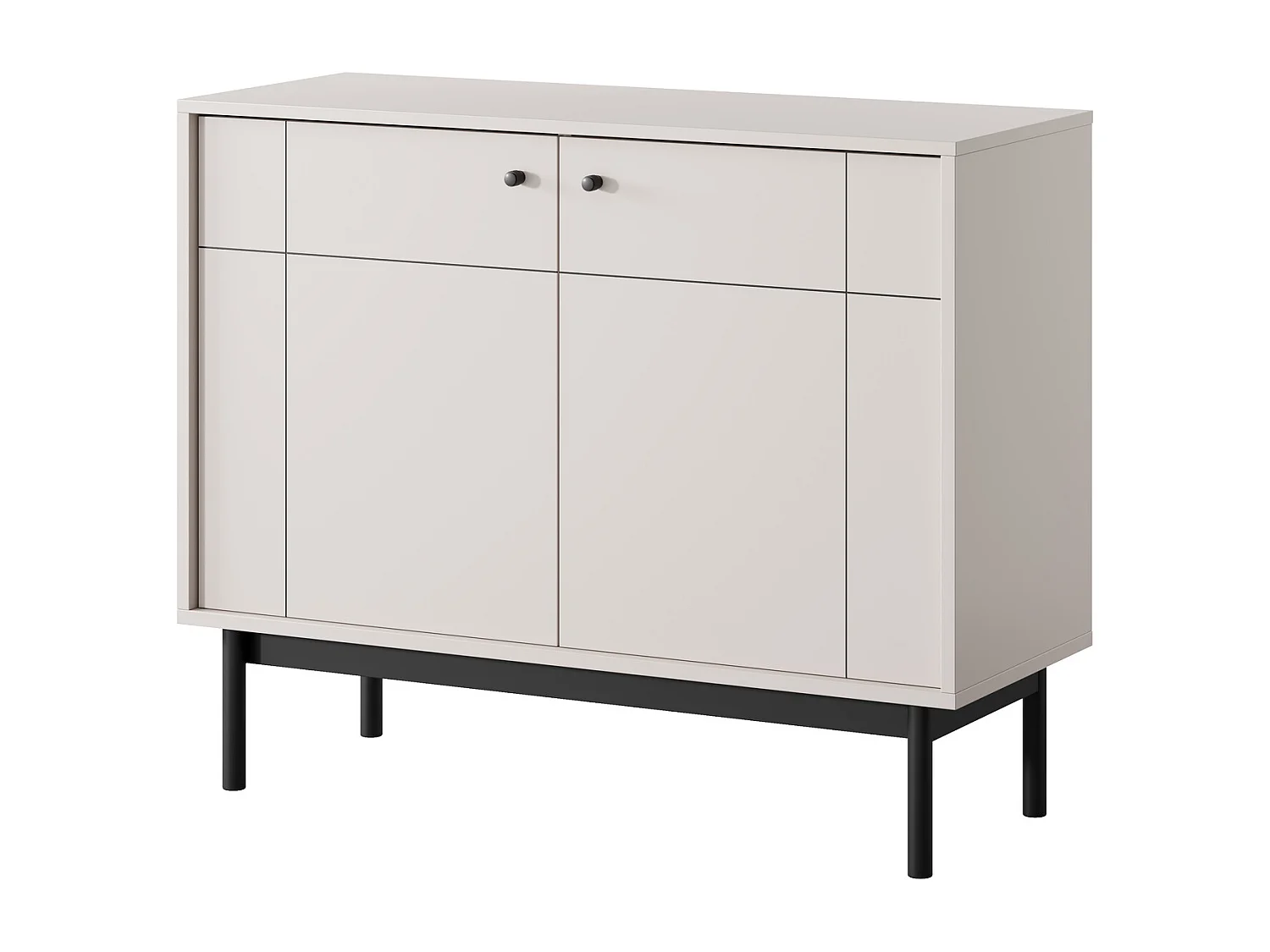 Komoda 100 cm do salonu Lunaris, komoda drewniana, na nóżkach dwudrzwiowa – Kaszmir 4996411