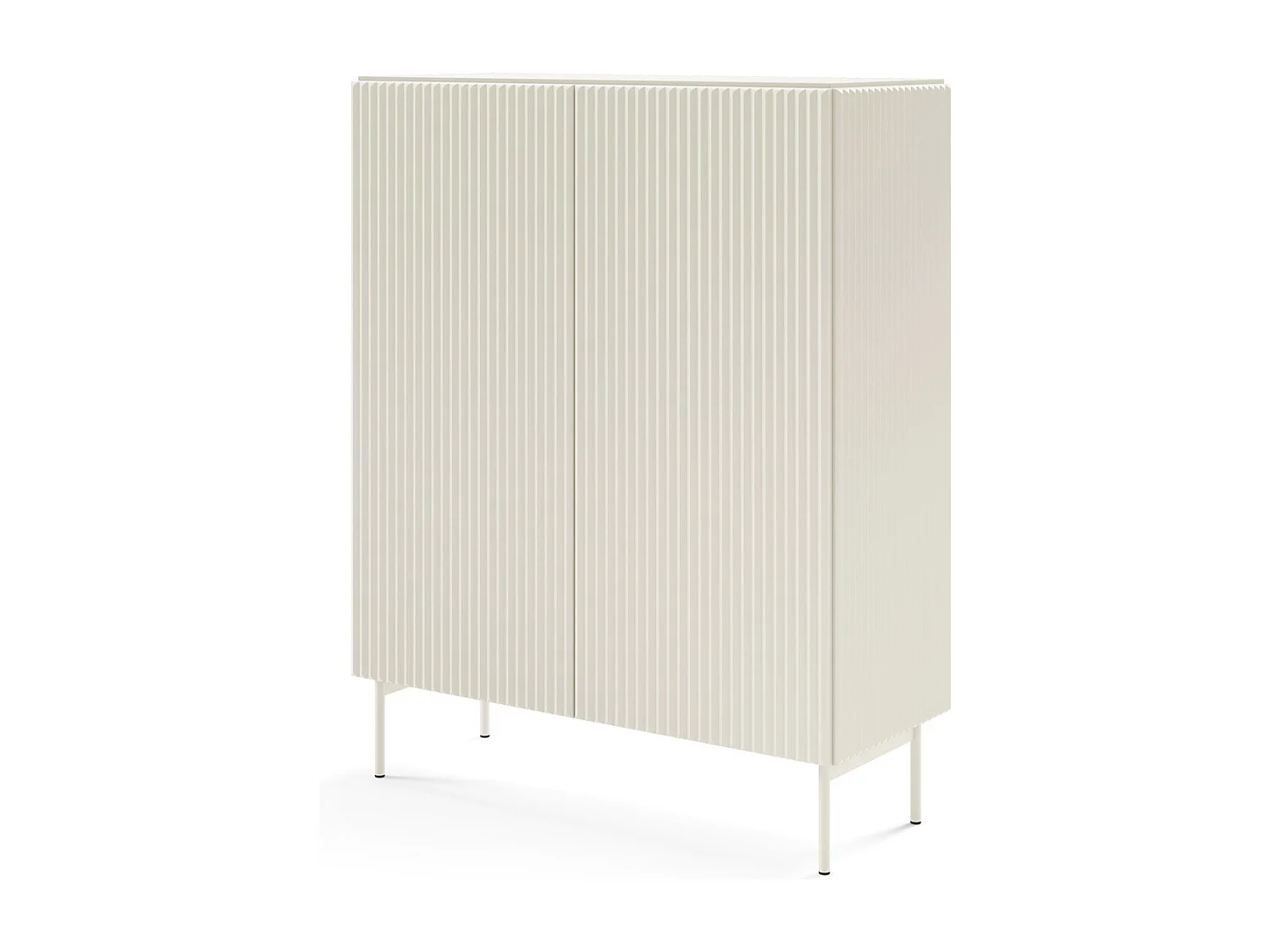Komoda kaszmirowa 100 cm Galiano na wysokich nóżkach - komoda ryflowana, wysoka do salonu 4996432 - obrazek 1