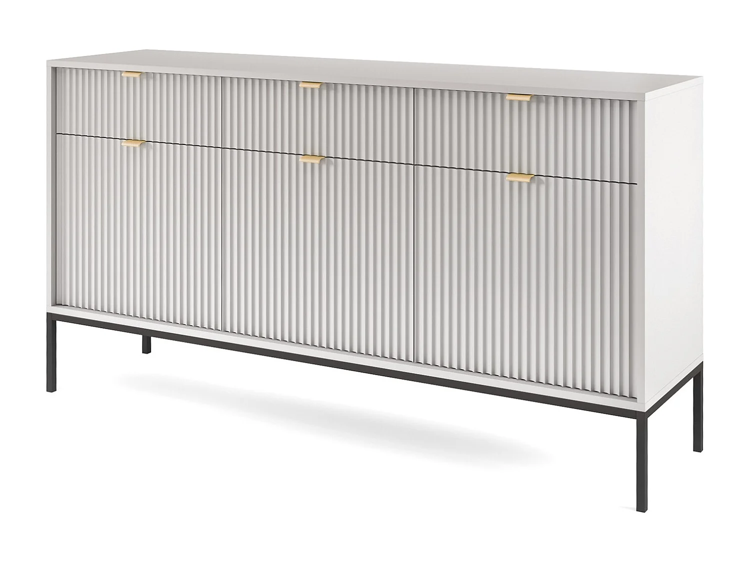 Komoda 150 cm Galla – styl nowoczesny, komoda z szufladami do salonu, szary + czarny 4996441