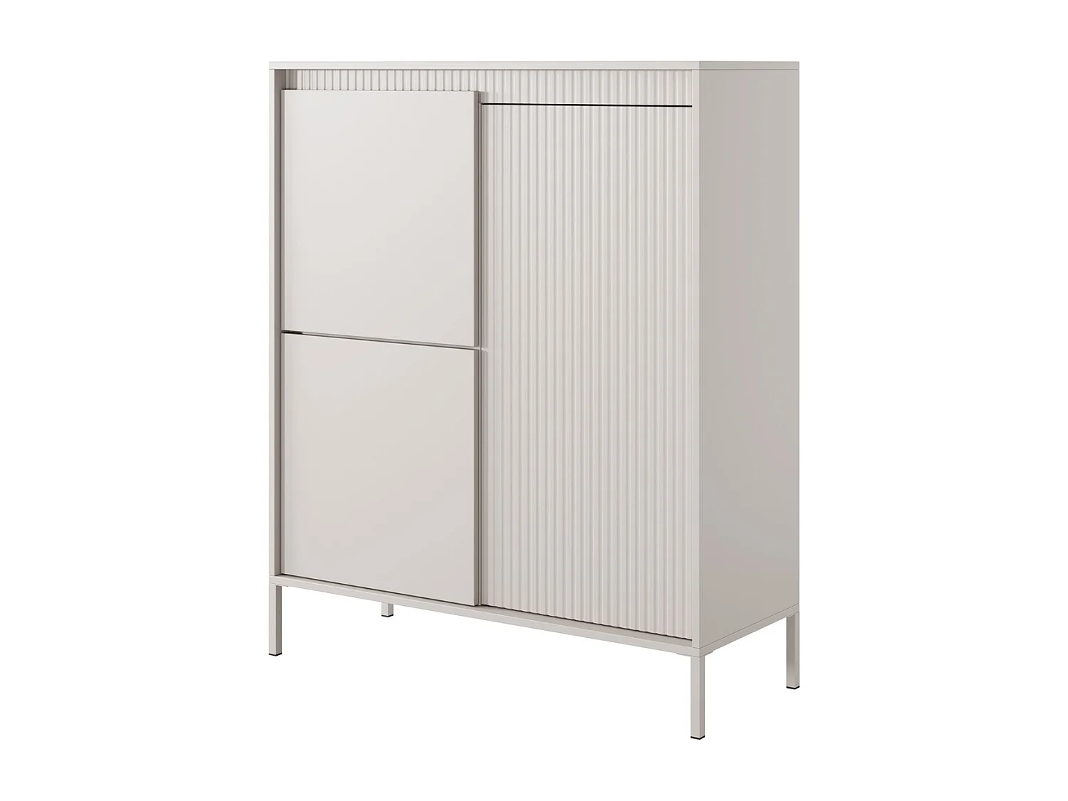Komoda beżowa 105 cm Santori - wysokie nóżki, komoda trzydrzwiowa 4996471 - obrazek 1