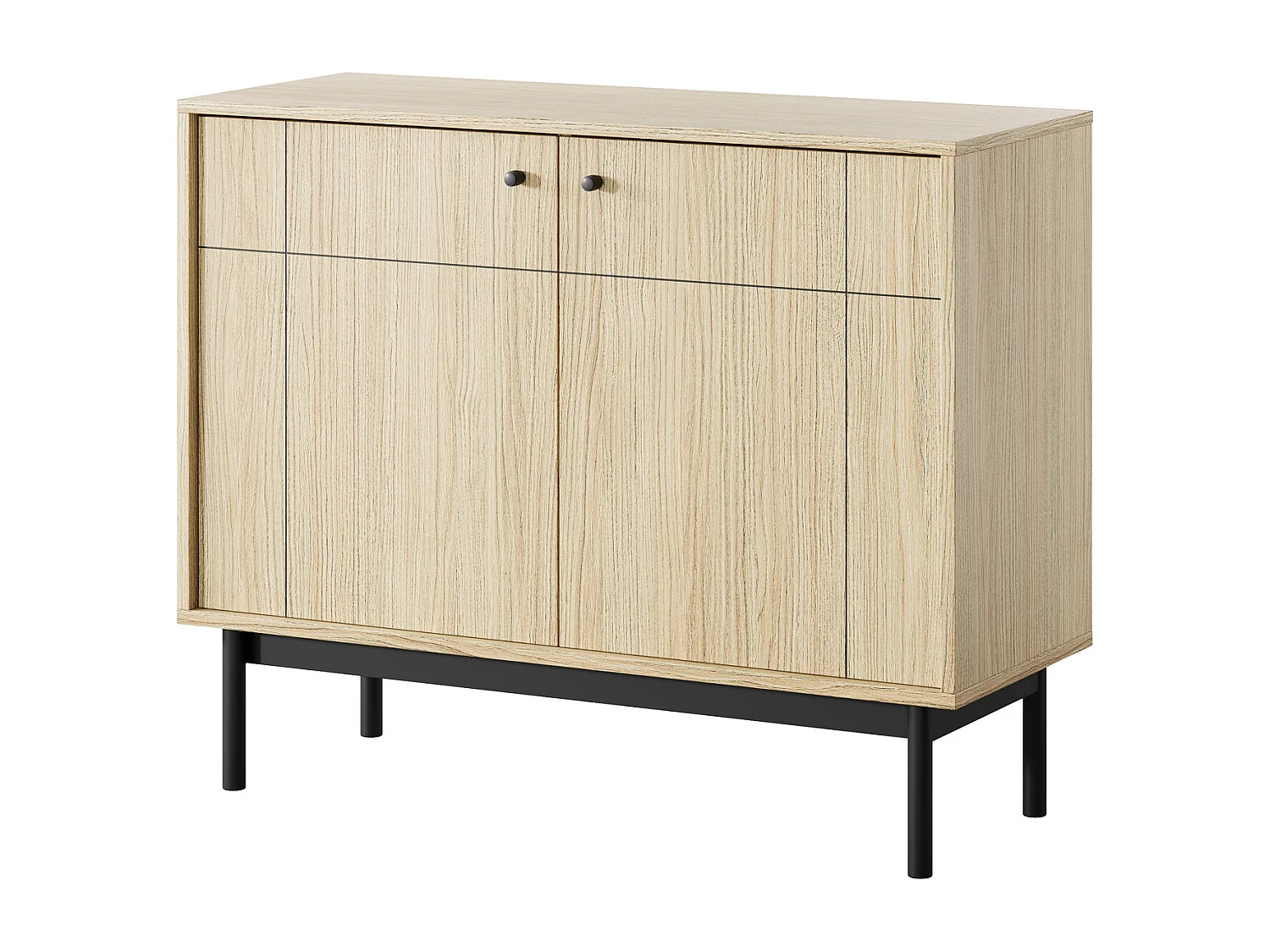 Komoda 100 cm do salonu Lunaris, komoda drewniana, na nóżkach dwudrzwiowa – Dąb Linea 4996477