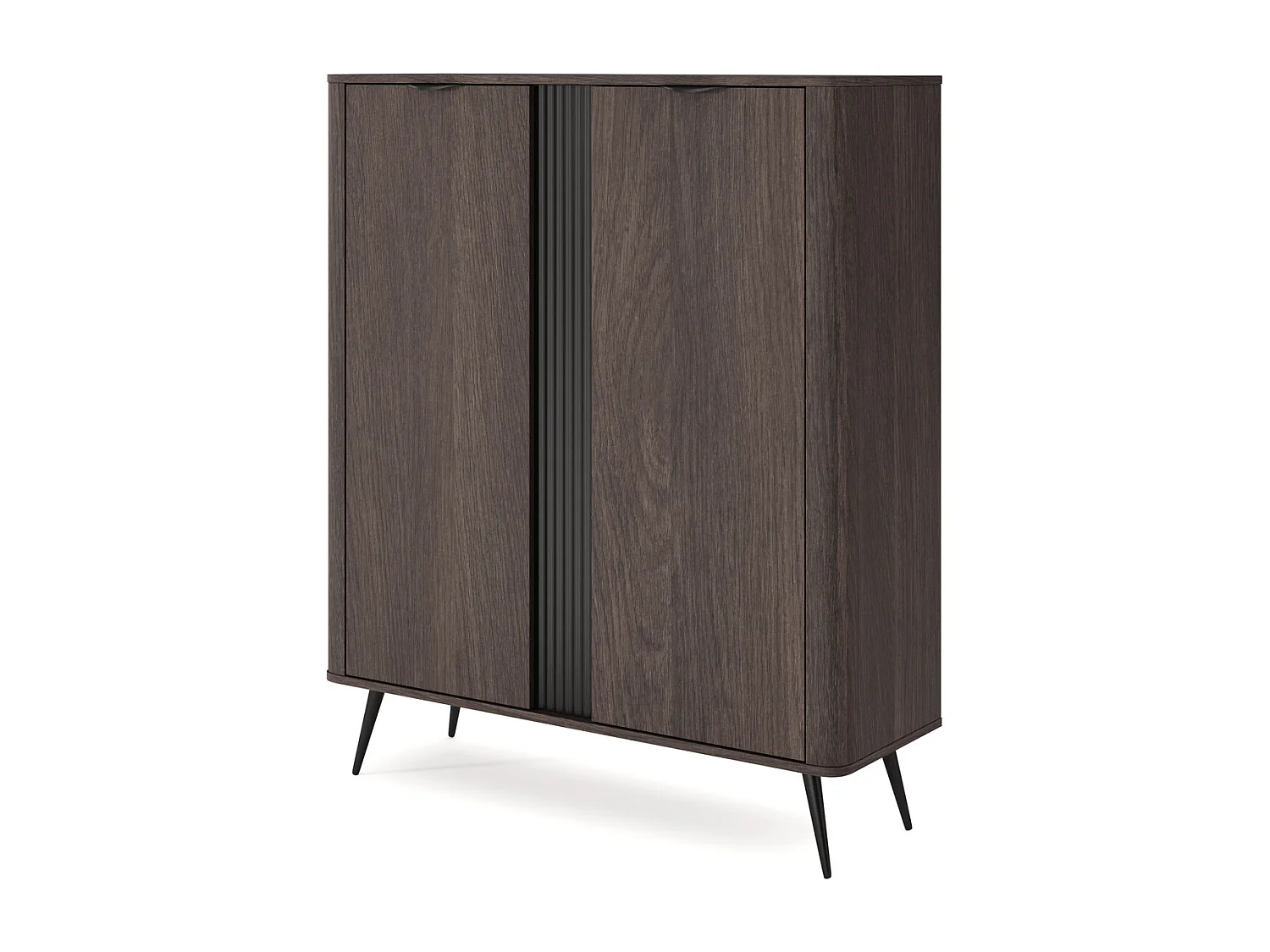Komoda wysoka 135 cm Estera, dwudrzwiowa - komoda na nóżkach, ciemne drewno - dąb Dunin 4996487 - obrazek 1