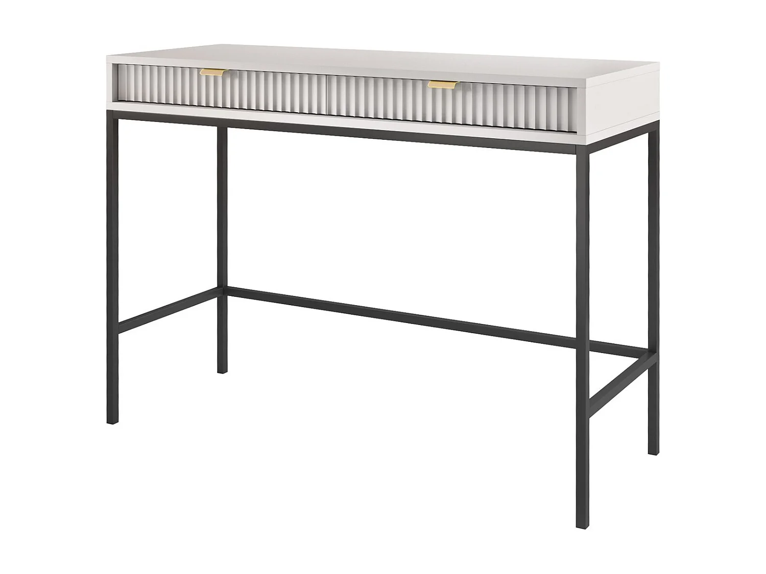 Konsola z szufladą Galla - Toaletka 100 cm do salonu, sypialni, szary + czarny 4996625 - obrazek 1