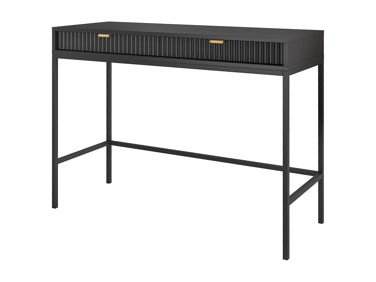 Konsola z szufladą Galla - Toaletka 100 cm do salonu, sypialni, czarny 4996659 - obrazek 1