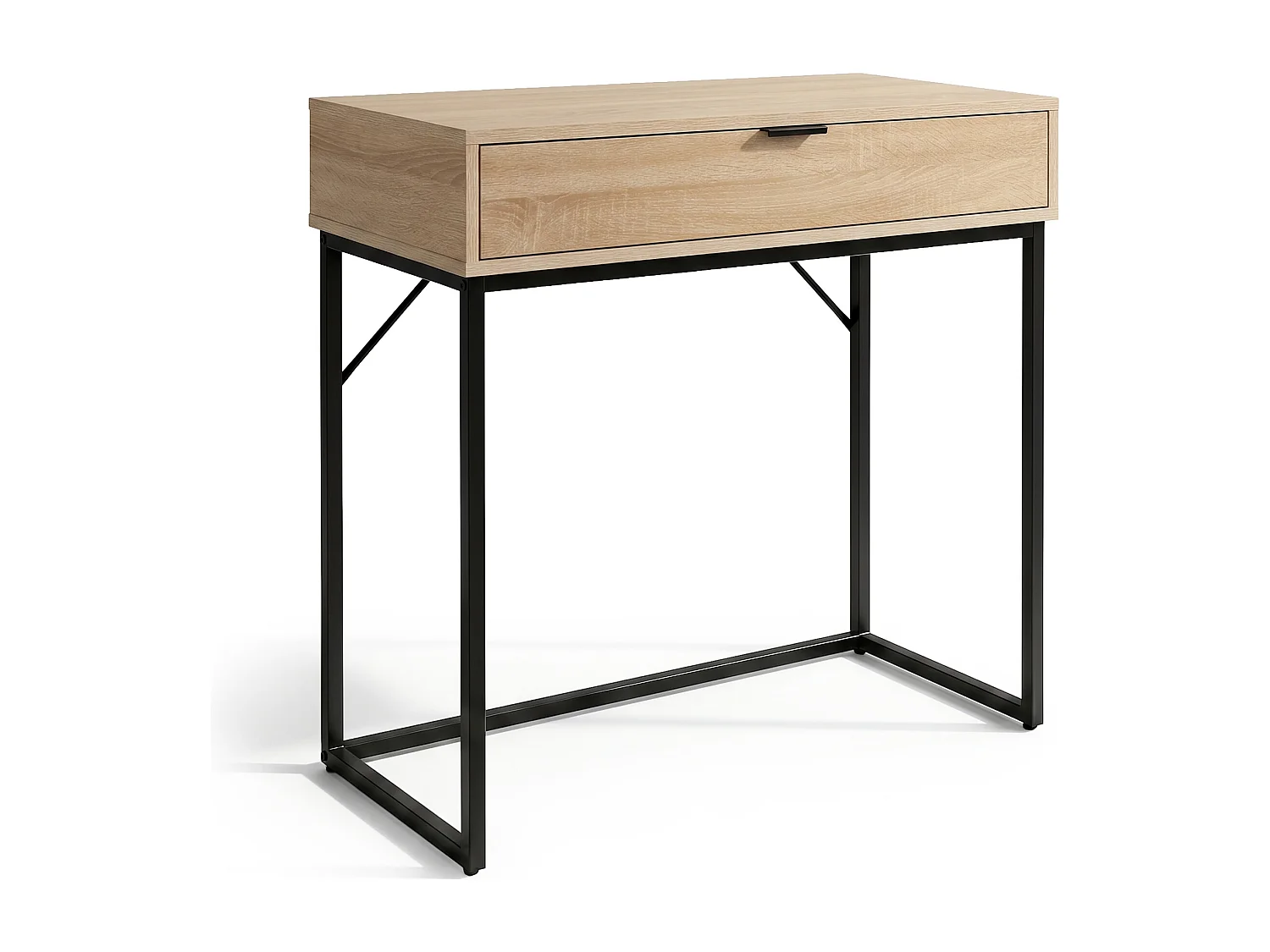 Konsola stolik loftowy MODENA 1 szuflada 80 cm Dąb Sonoma Czarne nogi 4996884