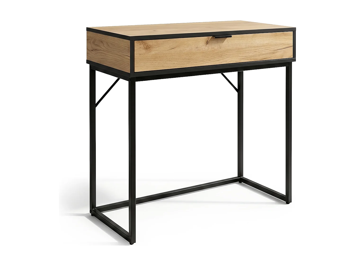 Konsola stolik loftowy MODENA 1 szuflada 80 cm Dąb Craft Czarne nogi 4996883 - obrazek 1