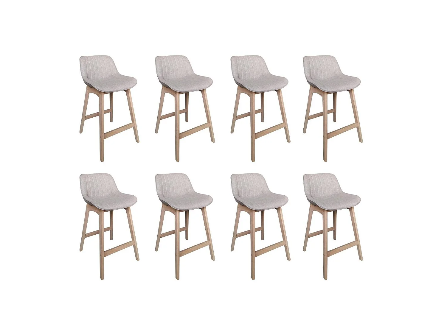 Komplet dębowych krzeseł wyspowych i barowych z siedziskiem z tkaniny MELLOW o szerokości 65 cm 4796601 - obrazek 1