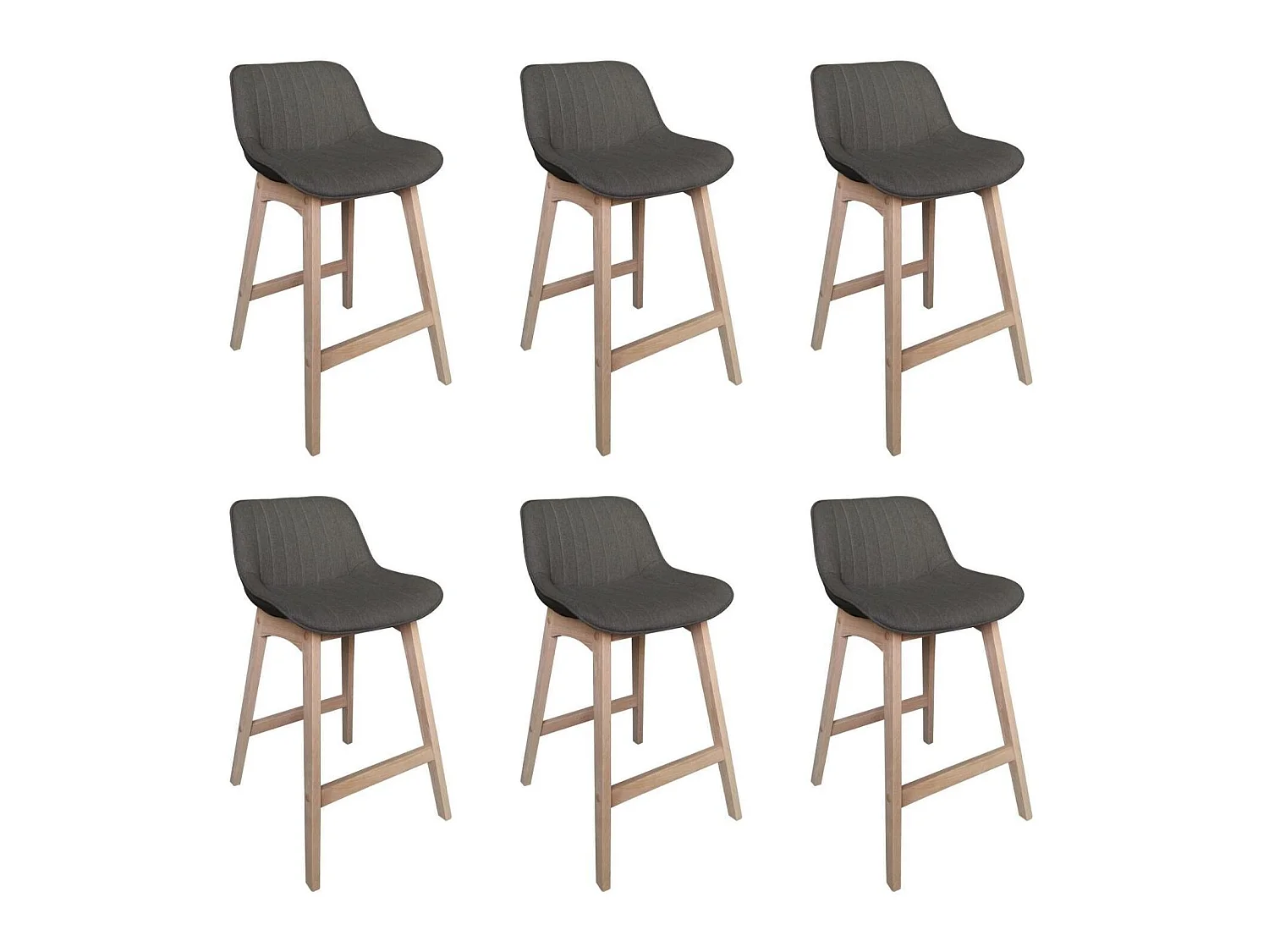 Komplet dębowych krzeseł wyspowych i barowych z siedziskiem z tkaniny MELLOW o szerokości 65 cm 4796603 - obrazek 1