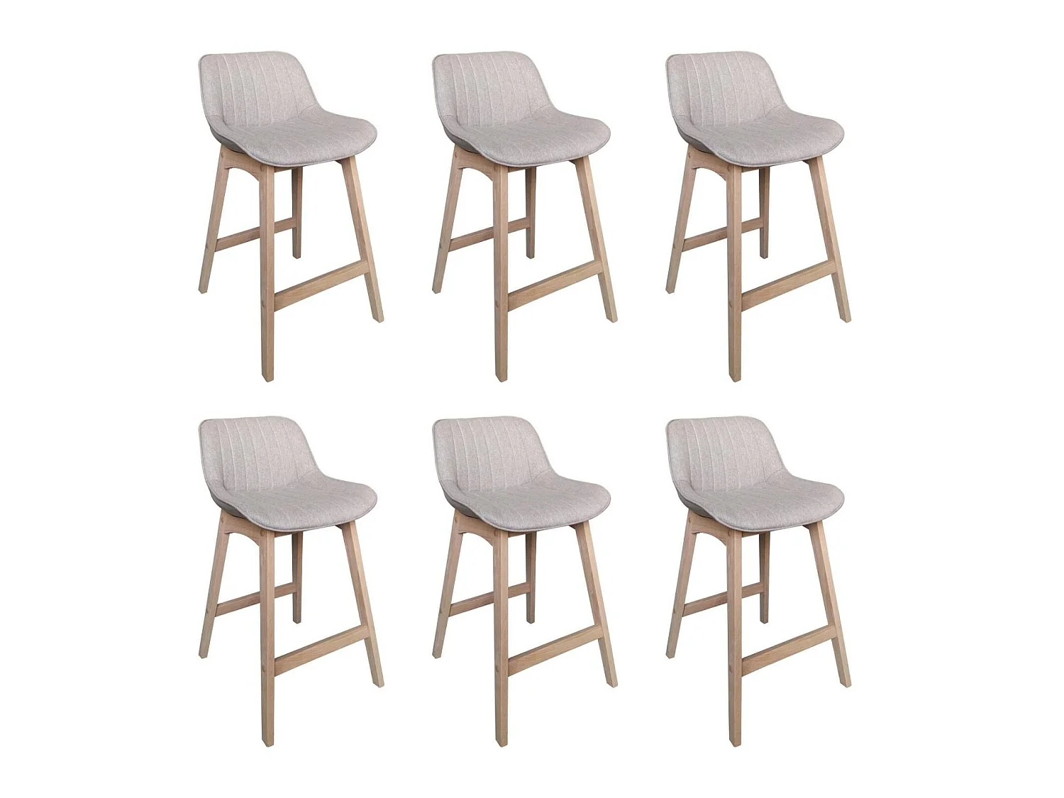 Komplet dębowych krzeseł wyspowych i barowych z siedziskiem z tkaniny MELLOW o szerokości 65 cm 4796604 - obrazek 1