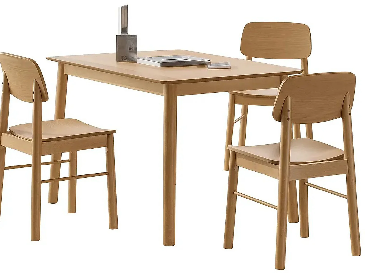 Komplet stół i 4 krzesła Hikari 120×80, drewno kauczukowe 4810317