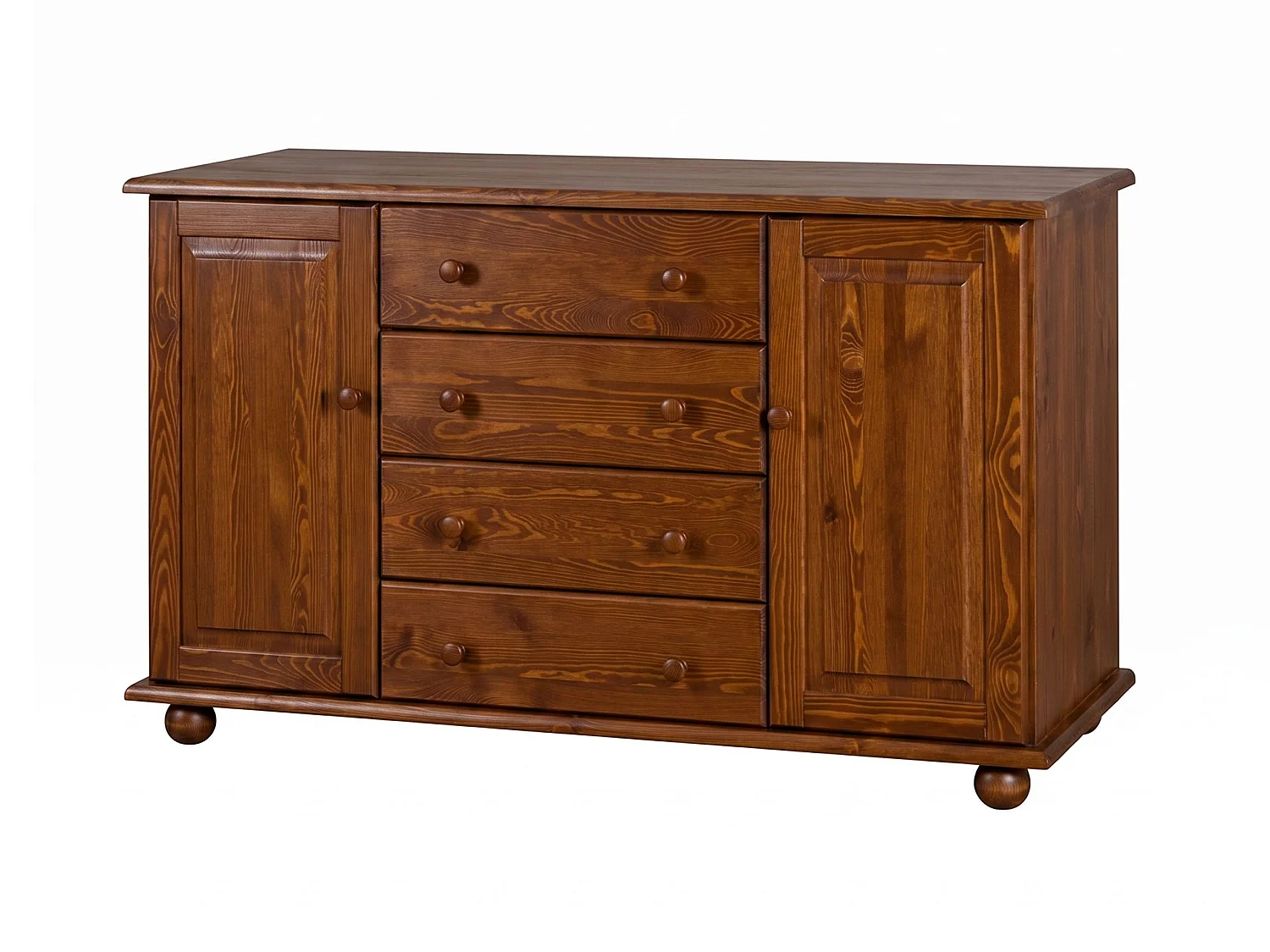 Komoda z drewna litego 138 cm Roxana Classic, kolor kasztan 4294390 - obrazek 1