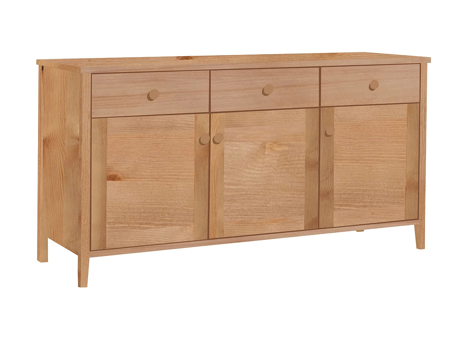 Komoda drewniana 74 x 143 cm Colorado V, 3 szuflady 3 drzwi, kolor dębowy 4038313 - obrazek 1