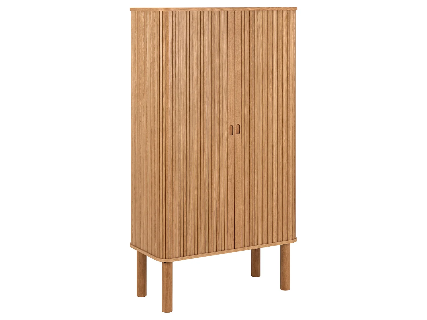 Komoda Ligna 145x80 z drzwiami lamelowymi, kolor Oak lacquered 4810302 - obrazek 1