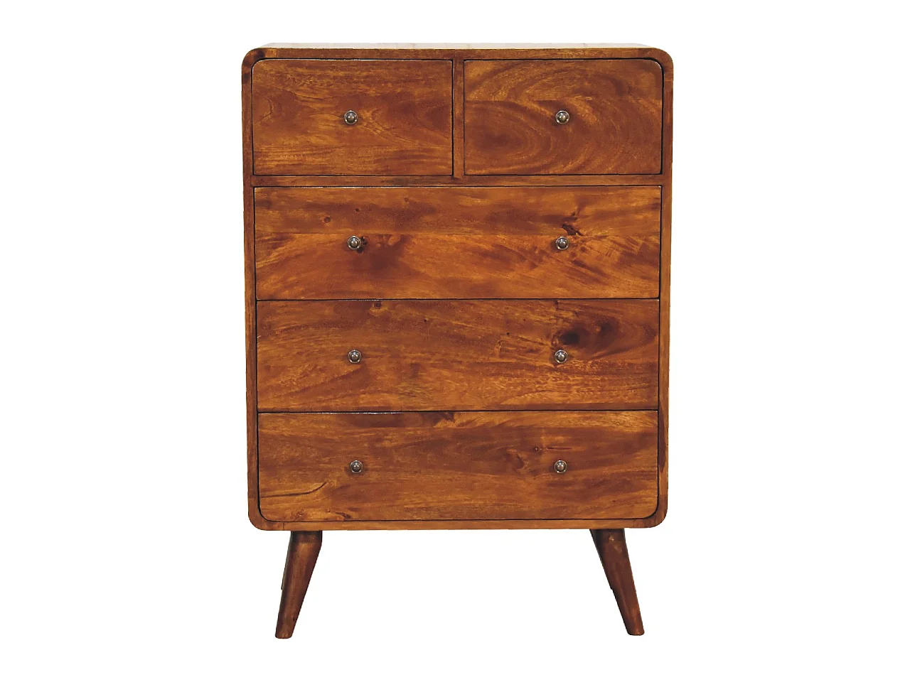 Komoda Artisan Furniture z drewna kasztanowego, 5 szuflad, brązowa 3749928 - obrazek 1