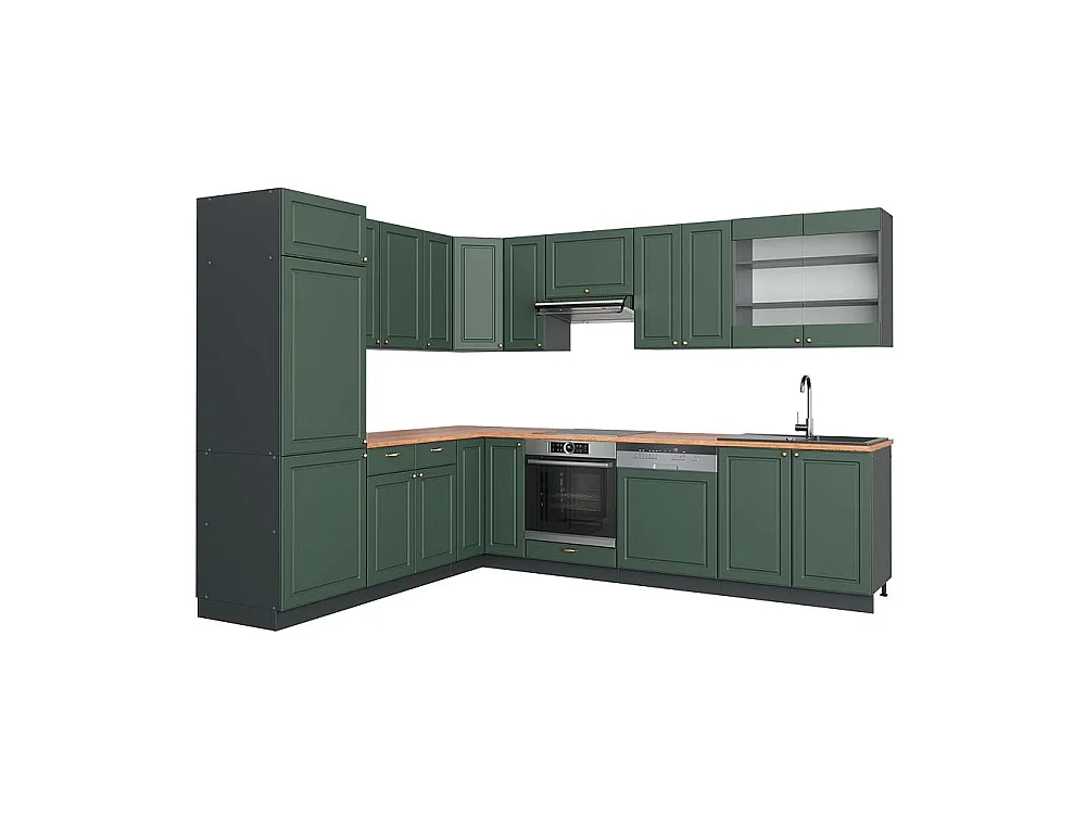 Kogoszczona kuchnia green gold country/antracyt 287x60x81.6 fame-line 4780730