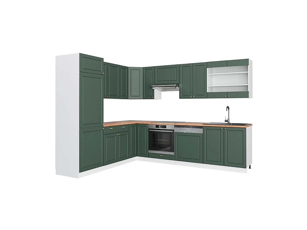Kogoszczona kuchnia green gold country/biały 287x60x81.6 fame-line 4782111