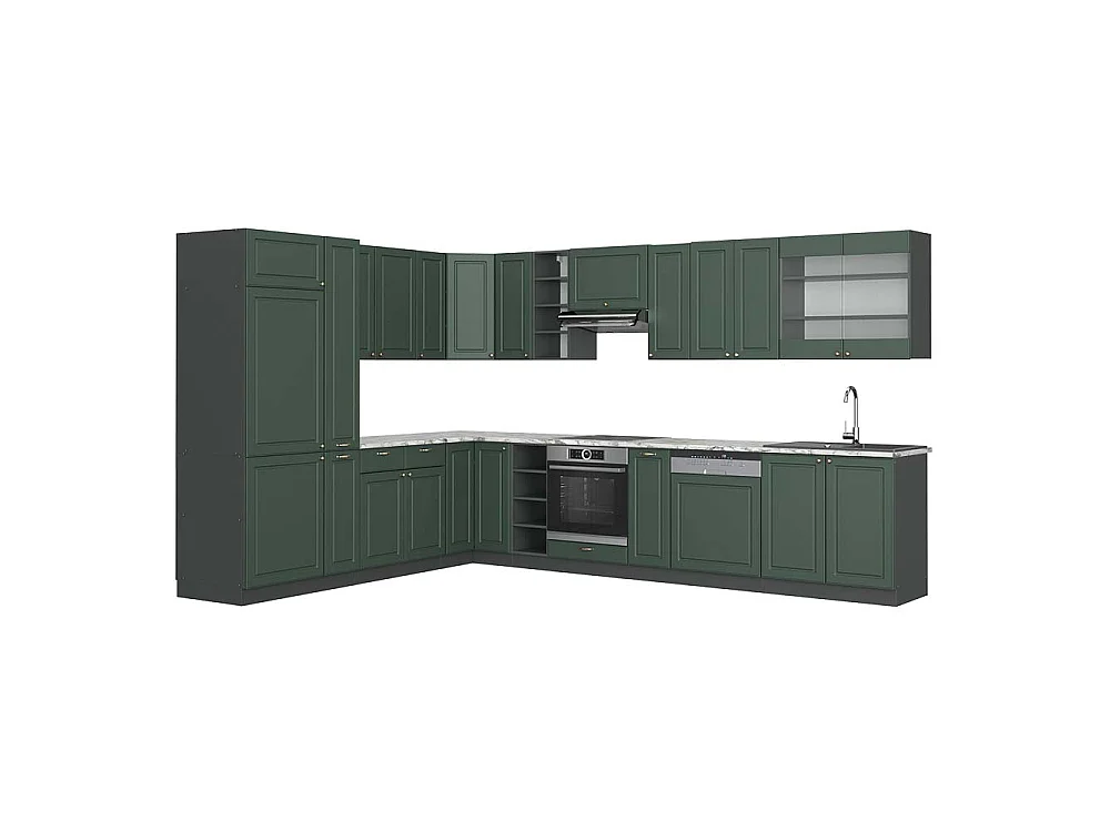 Kogoszczona kuchnia green gold country/antracyt 347x60x81.6 fame-line 4780571