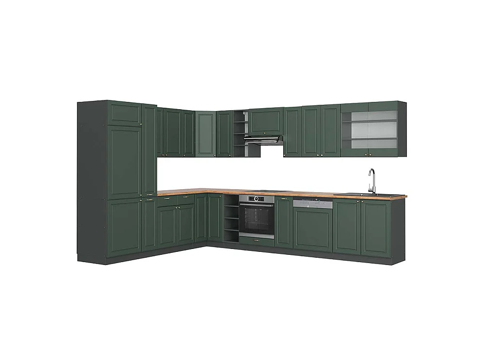 Kogoszczona kuchnia green gold country/antracyt 347x60x81.6 fame-line 4781207