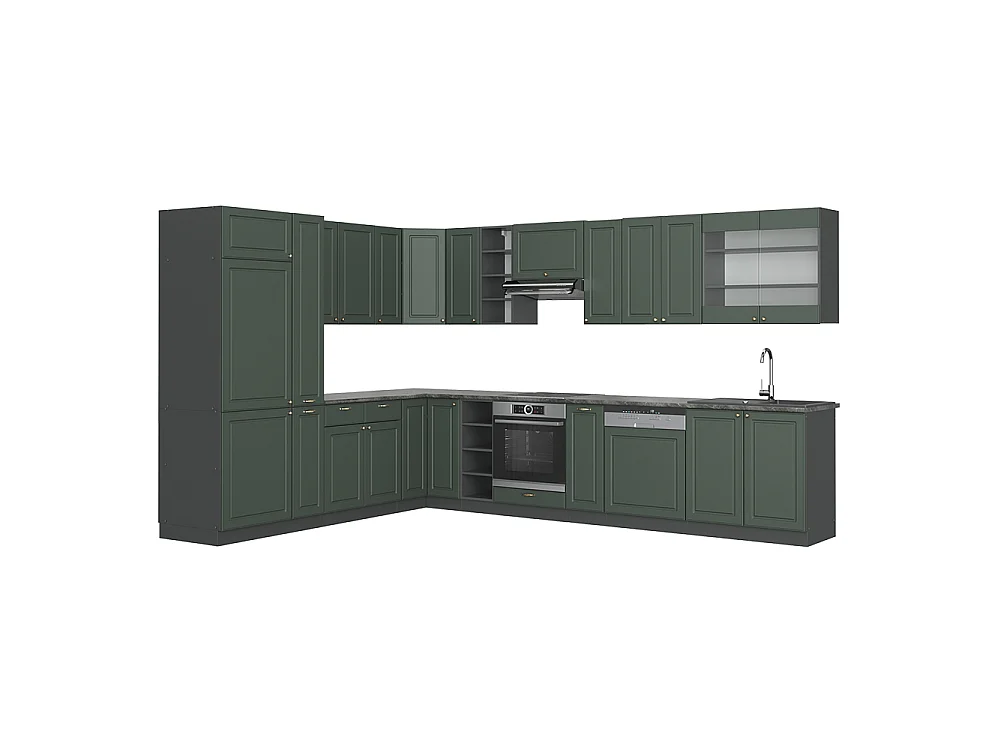 Kogoszczona kuchnia green gold country/antracyt 347x60x81.6 fame-line 4781305