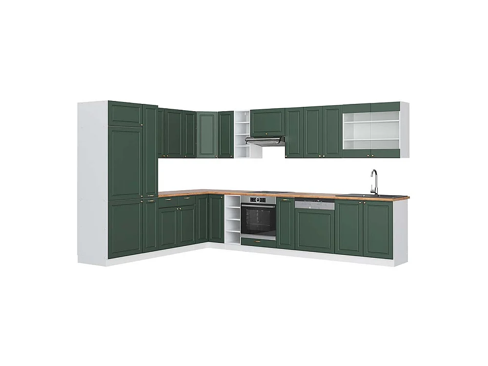 Kogoszczona kuchnia green gold country/biały 347x60x81.6 fame-line 4782041