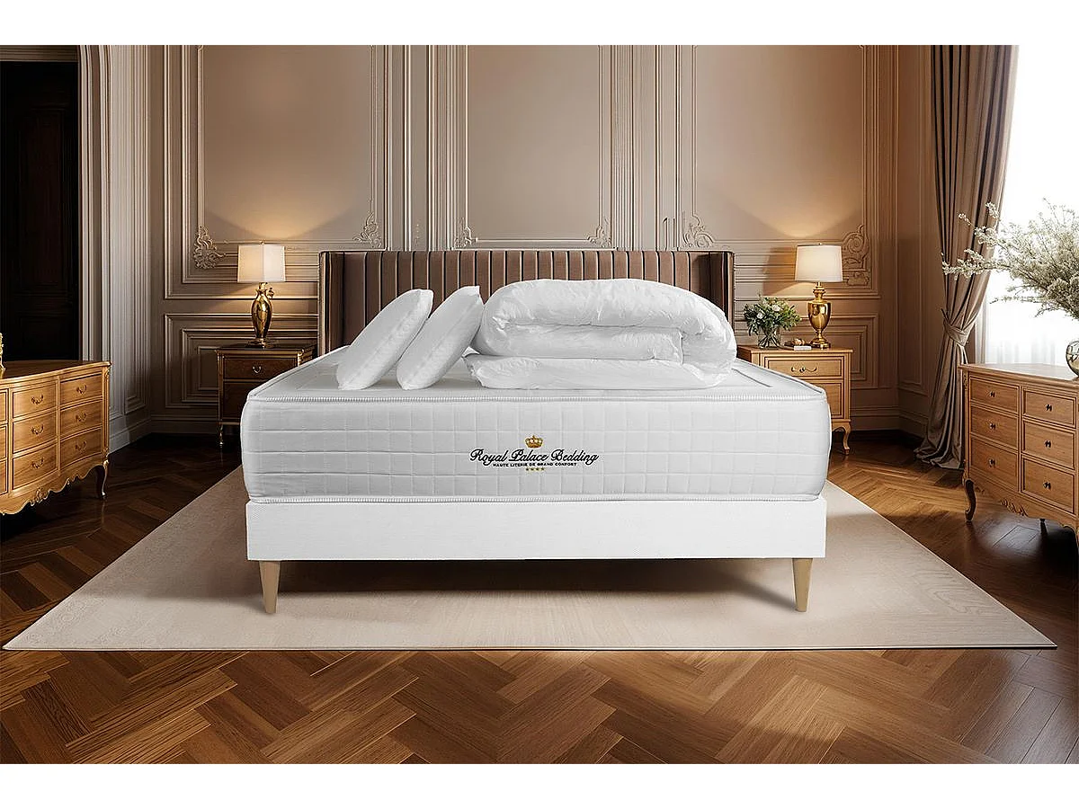 Kompletny zestaw lózka - materac 160x200 cm + Sprezyna skrzyniowa z listwami (w zestawie) + 2 poduszki Koldra - Windsor 162053 - obrazek 1