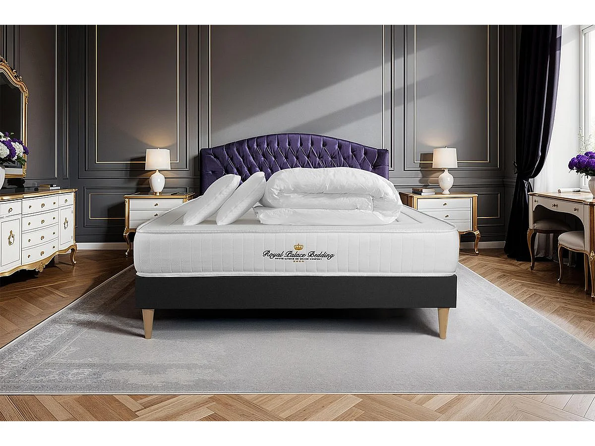 Kompletny zestaw lózka - materac 180x200 cm + Sprezyna skrzyniowa z listwami (w zestawie) + 2 poduszki Koldra - Nottingham 162897 - obrazek 1