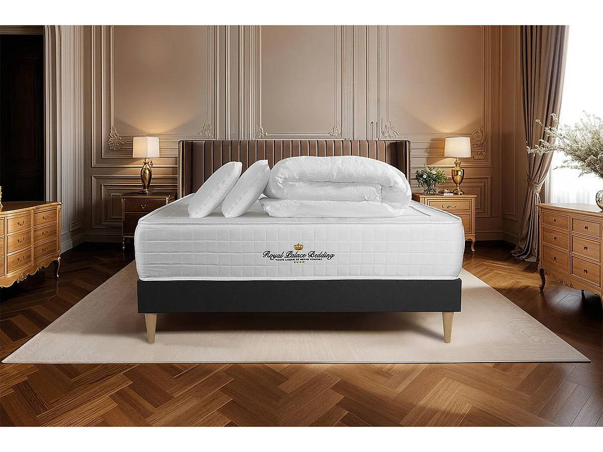 Kompletny zestaw lózka - materac 200x200 cm + Sprezyna skrzyniowa z listwami (w zestawie) + 2 poduszki Koldra - Windsor 163377 - obrazek 1