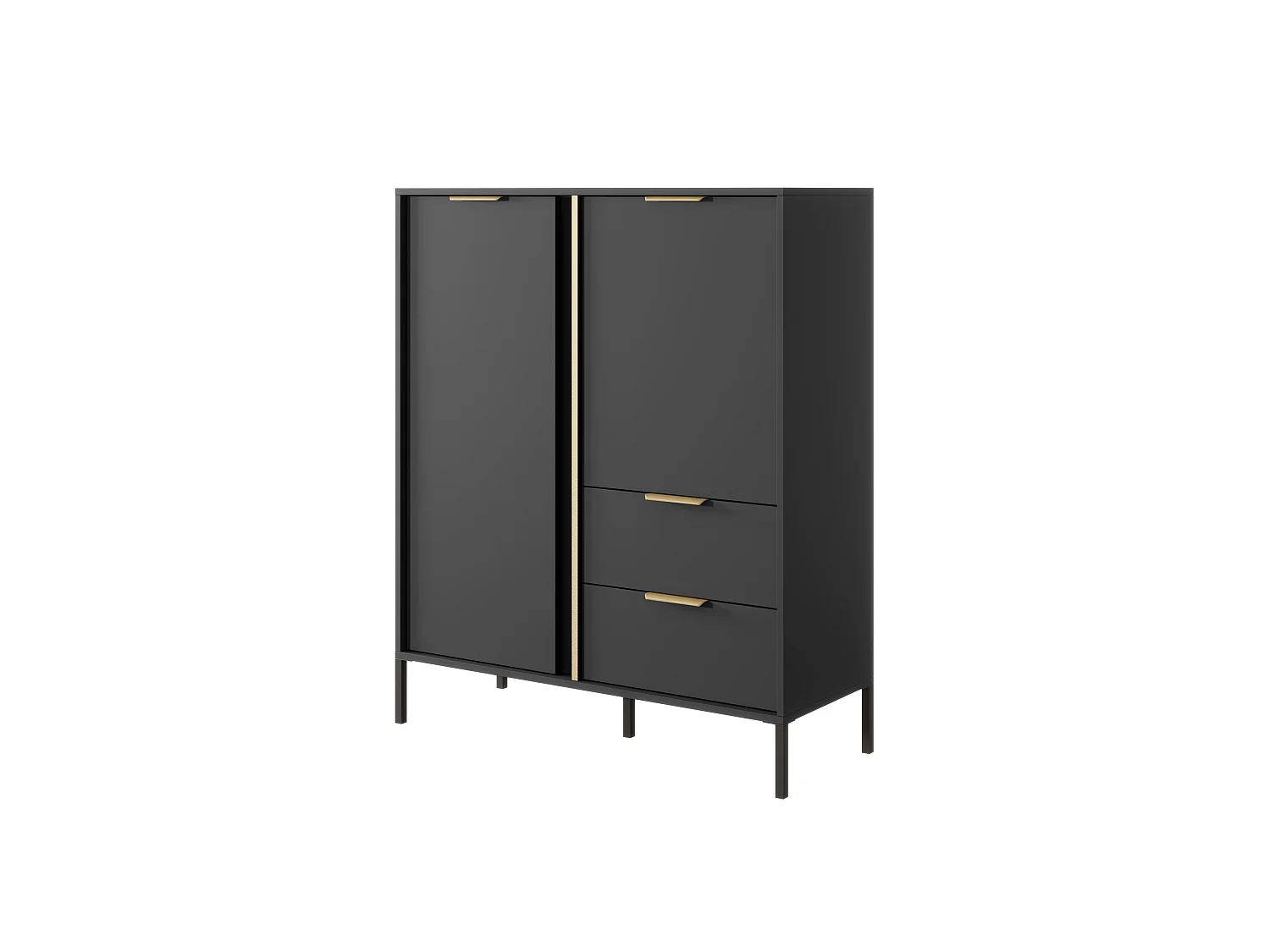 Komoda wysoka do salonu sypialni, antracyt, 103,3 x 39,5 x 123,4 cm 5018413 - obrazek 1