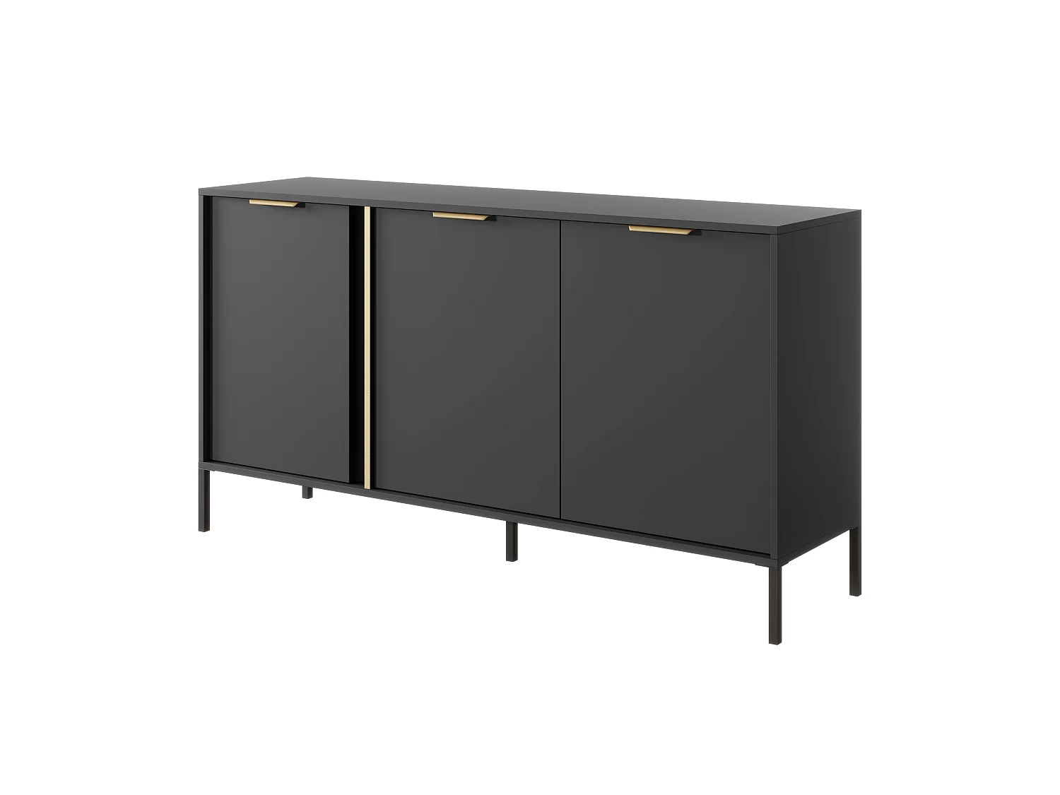 Komoda do salonu sypialni z 3 drzwiami, antracyt, 153 x 39,5 x 81,4 cm 5018418 - obrazek 1