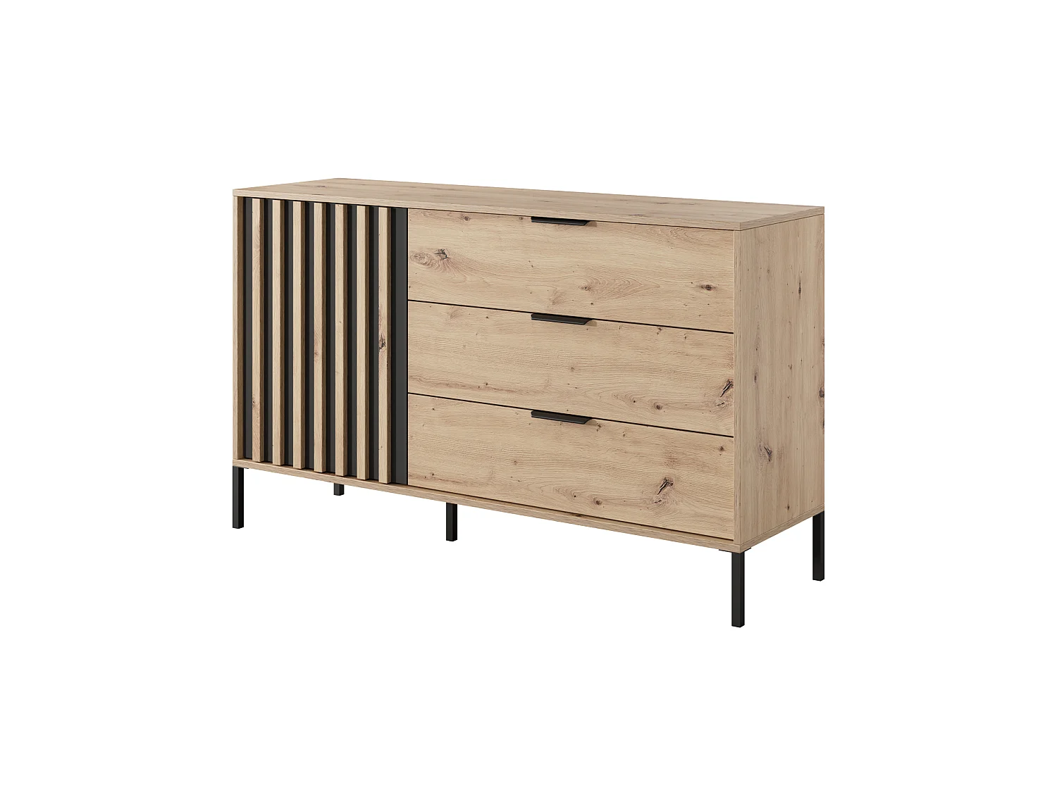 Komoda, Dąb Artisan + Antracyt, 137,3 x 81,4 x 39,5 cm 5018421 - obrazek 1